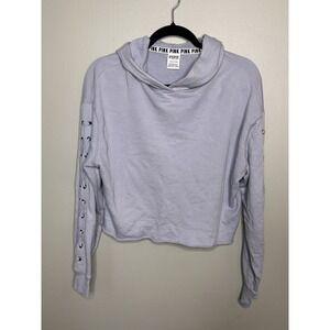 PINK Victoria's Secret Hoodie‎ Size Small Baby Blue Cropped Long Sleeve Pullover